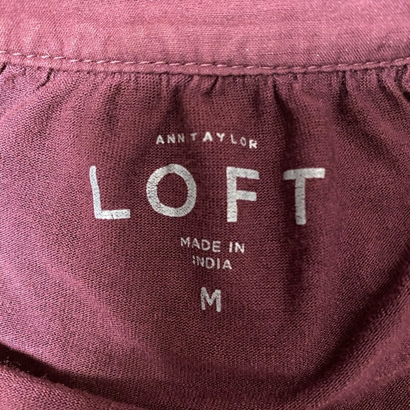 LOFT Embroidered Top in Burgundy Size M - Picture 6 of 11
